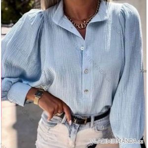 Women's Long Sleeve Belted Long Sleeve Shirt (S/M ONE SIZE) ITALIAN FASHION IMWD233305