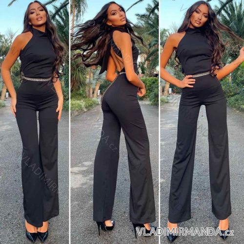 Women's Long Elegant Long Sleeve Jumpsuit (S/M ONE SIZE) ITALIAN FASHION IMWA23289