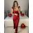 Women's Long Summer Elegant Strapless Dress (S/M ONE SIZE) ITALIAN FASHION IMPBB23B23897 S / M dark red