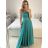 Women's Long Strapless Sequin Party Dress (S/M ONE SIZE) ITALIAN FASHION IMPSH233348 S / M dark mint