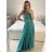 Women's Long Strapless Sequin Party Dress (S/M ONE SIZE) ITALIAN FASHION IMPSH233348 S / M dark mint