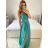 Women's Long Strapless Sequin Party Dress (S/M ONE SIZE) ITALIAN FASHION IMPSH233348 S / M dark mint