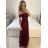 Women's Long Elegant Party Dress (S/M ONE SIZE) ITALIAN FASHION IM923MARINA S / M red