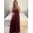 Women's Long Elegant Party Dress (S/M ONE SIZE) ITALIAN FASHION IM923MARINA S / M red