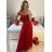 Women's Long Elegant Party Dress (S/M ONE SIZE) ITALIAN FASHION IM923MARINA S / M red