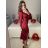 Women's Long Sleeve Knitted Turtleneck Sweater (S/M ONE SIZE) ITALIAN FASHION IM323001 -   wine -   S / M