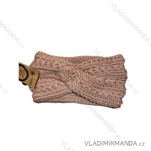 Women's knitted winter headband (ONE SIZE) SANDROU SAN23CWM-2122 -   růžová starorůžová -   ONE SIZE