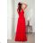 Women's Long Elegant Dress with Wide Straps (SL) FRENCH FASHION FMPEL23VELVET red 34