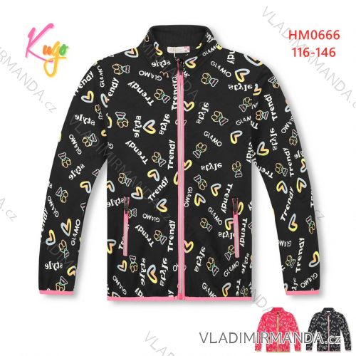 Zip-up sweatshirt long sleeve children's youth girls (116-146) KUGO FM8886