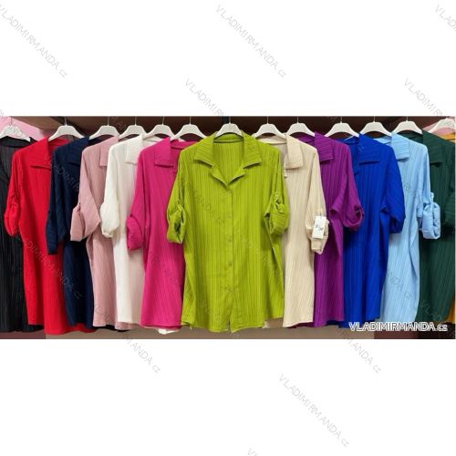 Women's Plus Size Long Sleeve Shirt (3XL/4XL ONE SIZE) ITALIAN FASHION IMWQ233259