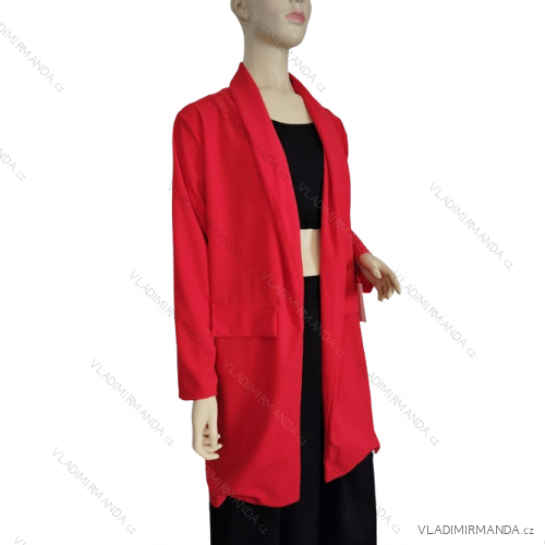 Women's Extended Long Sleeve Jacket (S/M/L ONE SIZE) ITALIAN FASHION IMD22665 -   red -   M / L