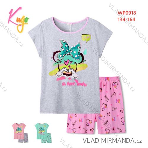 Pajamas short with short sleeves teenage girls (134-164) KUGO WP0913