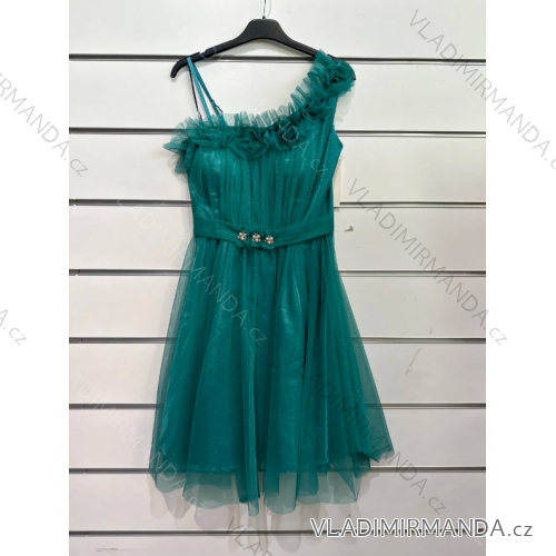 Women's Strapless Short Party Dress (S/M ONE SIZE) ITALIAN FASHION IMPSH235427 Green S / M