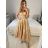 Women's Sleeveless Long Party Dress (SL) ITALIAN FASHION IMPBB22 IMHMS24173 -   beige -   S / M