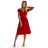 425-9 MATILDE Dress with a neckline and short sleeves - red with glitter