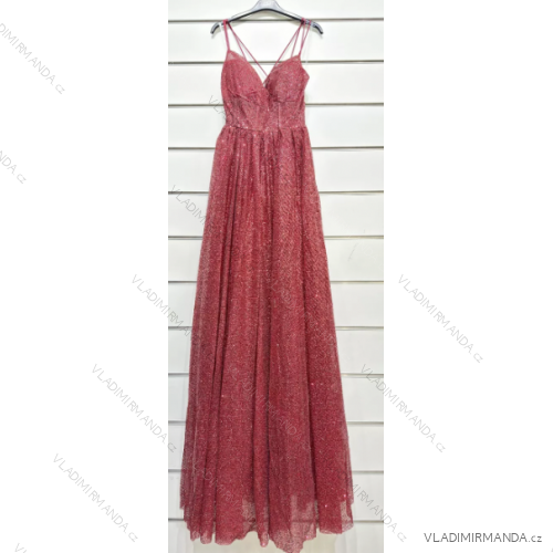 Šaty letní na ramínka dámské (S/M ONE SIZE) ITALSKÁ MÓDA IMPBB22B21841 red S / M