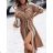 Women's Long Sleeve Hoodie Dress (S / M ONE SIZE) ITALIAN FASHION IMWA216095