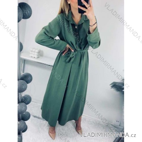 Women's Long Sleeve Hoodie Dress (S / M ONE SIZE) ITALIAN FASHION IMWA216095