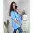 Women's Plus Size Oversize Short Sleeve Tunic (XL/2XL/3XL/4XL/5XL ONE SIZE) ITALIAN FASHION IMBM23SEE 5XL/6XL Light blue