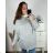 Women's Plus Size Long Sleeve Batwing Long Sleeve Sweater (3XL/4XL/5XL ONE SIZE) ITALIAN FASHION IMC22747/DR 4XL/5XL Beige