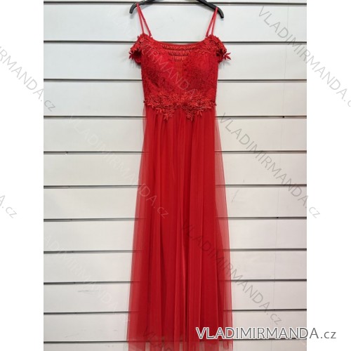 Šaty letní na ramínka dámské (S/M ONE SIZE) ITALSKÁ MÓDA IMPBB22B21841 red S / M