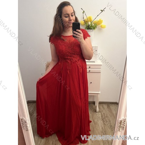 Šaty letní na ramínka dámské (S/M ONE SIZE) ITALSKÁ MÓDA IMPBB22B21841 red M-XL