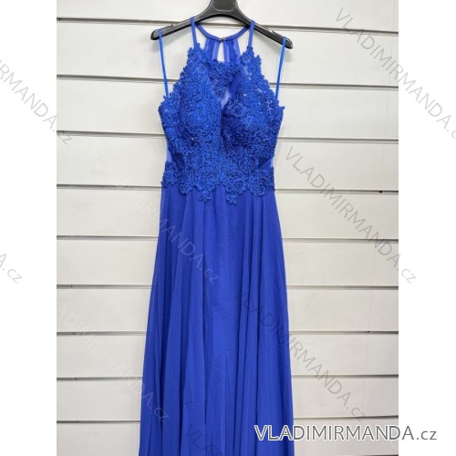 Women's Long Elegant Formal Sleeveless Dress (S/M ONE SIZE) ITALIAN FASHION IMPSH24L18806 Royal Blue S/M