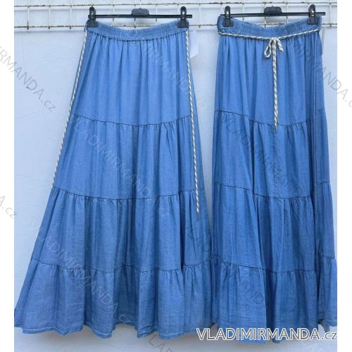 Women's Long Denim Skirt (S/M/L ONE SIZE) ITALIAN FASHION IMD24020