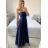 Women's Long Elegant Chiffon Sleeveless Dress (S/M ONE SIZE) ITALIAN FASHION IM423265 -   dark blue -   S / M