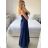 Women's Long Elegant Chiffon Sleeveless Dress (S/M ONE SIZE) ITALIAN FASHION IM423265 -   dark blue -   S / M