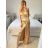 Women's Strappy Long Satin Party Dress (S/M ONE SIZE) ITALIAN FASHION IMM24M9156/DU -   red -   S/M/L