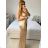 Women's Strappy Long Satin Party Dress (S/M ONE SIZE) ITALIAN FASHION IMM24M9156/DU -   red -   S/M/L