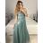 Women's Long Strapless Sequin Party Dress (S/M ONE SIZE) ITALIAN FASHION IMPSH233348 S / M light green