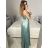 Women's Strapless Long Party Dress (S/M ONE SIZE) ITALIAN FASHION IMPSH2360055 modrá petrolejová S / M