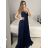 Women's Strapless Long Party Dress (S/M ONE SIZE) ITALIAN FASHION IMPSH2360055 S / M dark blue