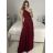 Women's elegant wedding social long dress with straps (S/M ONE SIZE) ITALIAN FASHION IMM2268806 -   red -   S / M