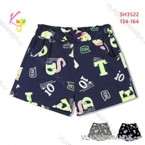 Kraťas shorts with sequins baby teen girl (98-128) KUGO K627