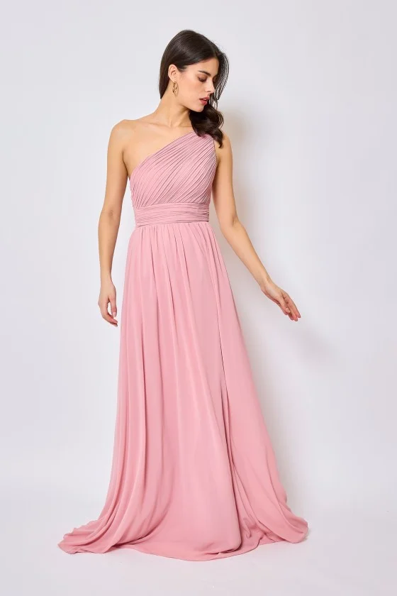 Women's Long Elegant Strapless Party Dress (SL) FRENCH FASHION FMPEL23ELSIE pink S