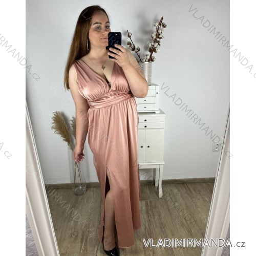 Women's Strapless Long Party Dress (XL/2XL BIG SIZE) ITALIAN FASHION IMPSH245192A XL/2XL růžová starorůžová