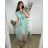 Women's Long Summer Short Sleeve Dress (S/M ONE SIZE) ITALIAN FASHION IMD23430