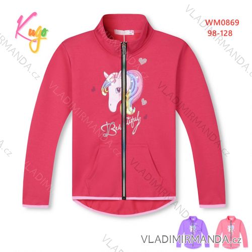 Zip-up sweatshirt for children's girls (98-128) KUGO WM0869