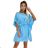 287-26 SOFIA Butterfly dress with a binding at the waist - light blue