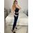 Women's long leather pants (S/M ONE SIZE) ITALIAN FASHION IMPLI2312199 -   modrá petrolejová -   S / M