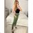 Women's long leather pants (S/M ONE SIZE) ITALIAN FASHION IMPLI2312199 -   modrá petrolejová -   S / M