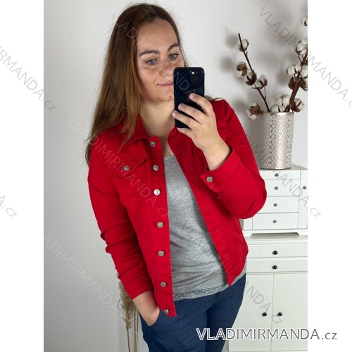 Short women's denim jacket (L-4XL) MOON GIRL MOON24GYD7815L red XL