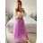 Women's Long Chiffon Short Sleeve Dress (S/M ONE SIZE) ITALIAN FASHION IMWGM23456 -   light purple -   M / L