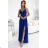 299-17 CHIARA elegant maxi dress with straps - blue with glitter