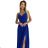 299-17 CHIARA elegant maxi dress with straps - blue with glitter