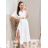 Long Muslin Dress With Belt Short Sleeve Women's (S/M/L ONE SIZE) ITALIAN FASHION IMWBH24055