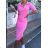 Women's Long Sleeve Hoodie Dress (S / M ONE SIZE) ITALIAN FASHION IMWA216095